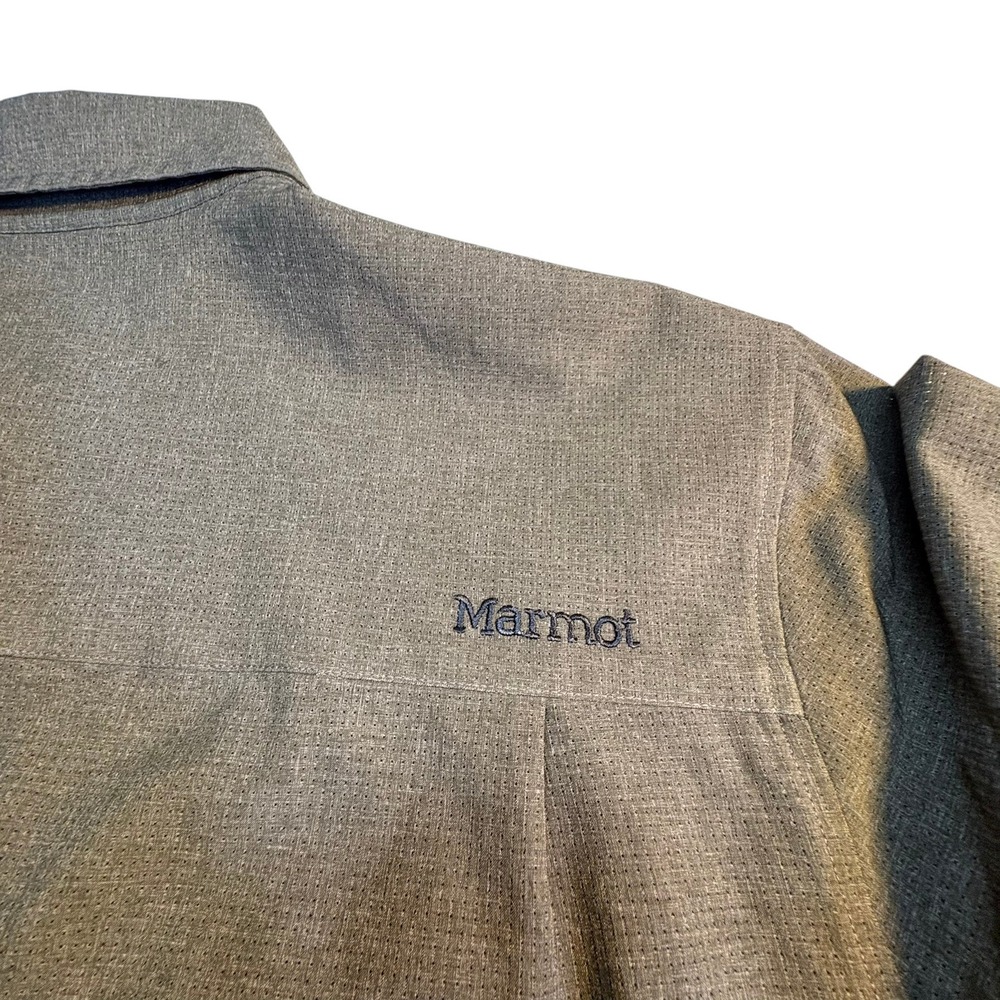 Marmot Button Down Shirt Large Gray Short Sleeve Breathable Technical Outdoor - Picture 3 of 8